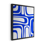 Blue Abstract Mid-Century Modern Palm Springs Minimal Pattern Framed Canvas Print Gallery Image 2