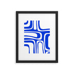 Blue Abstract Mid-Century Modern Palm Springs Minimal Pattern Framed Art Print Gallery Image 6