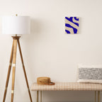 Blue Cobalt Abstract Minimalist Organic Forms Pattern with Beige Canvas Print Gallery Image 2