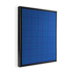 Blue Fine Weave Mid Century Modern Minimalist Woven Line Pattern Framed Canvas Print Gallery Image 2