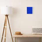 Blue Flux Bold Minimal Midcentury Modern Check Grid Pattern Royal Blue and White Canvas Print Gallery Image 2