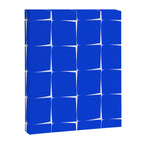 Blue Flux Bold Minimal Midcentury Modern Check Grid Pattern Royal Blue and White Canvas Print Gallery Image 8