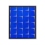 Blue Flux Bold Minimal Midcentury Modern Check Grid Pattern Royal Blue and White Framed Canvas Print Gallery Image 8