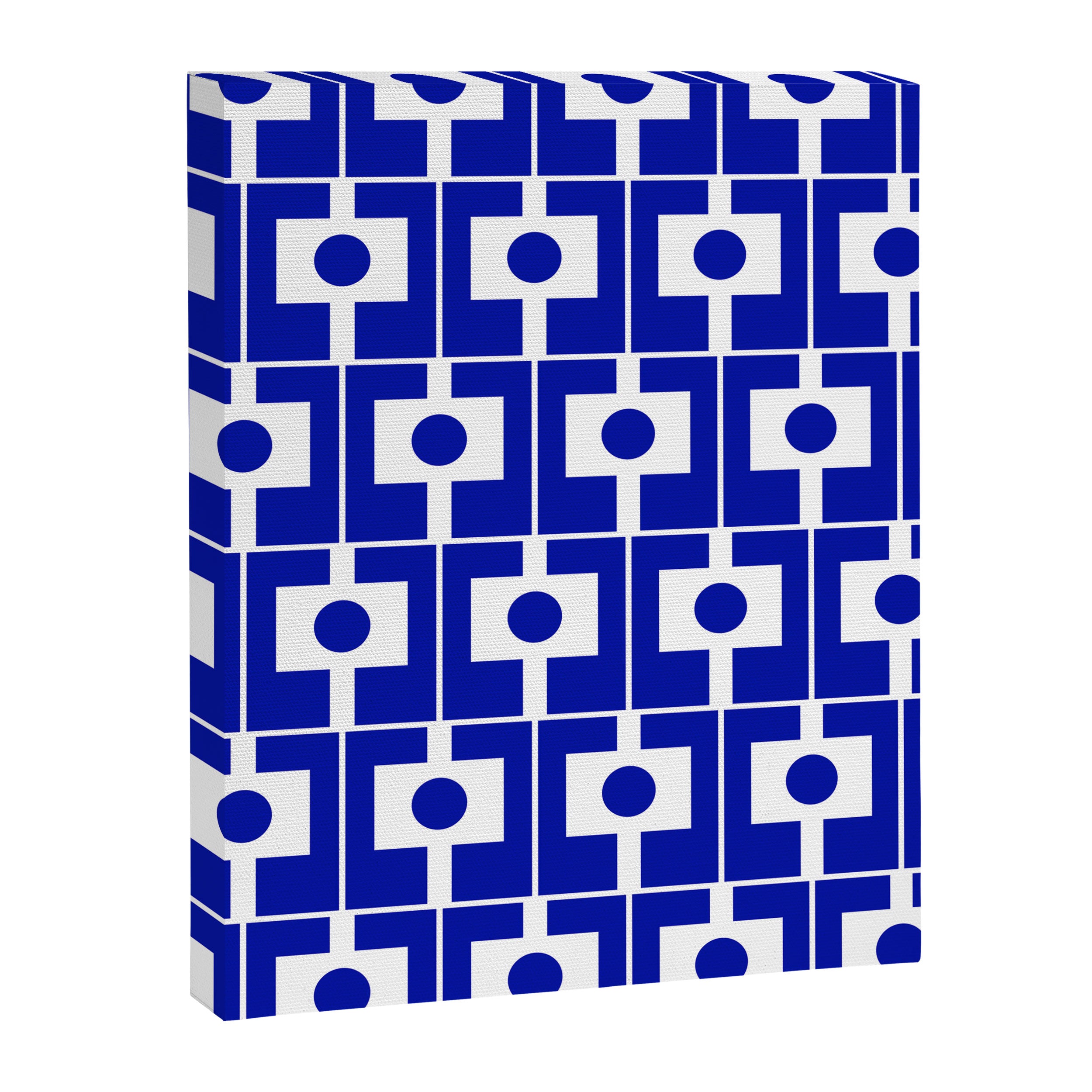 Blue Geometric Mid Century Modern Rektangel Pattern Canvas Print Gallery Image 8