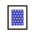 Blue Geometric Mid Century Modern Rektangel Pattern Framed Art Print Gallery Image 6