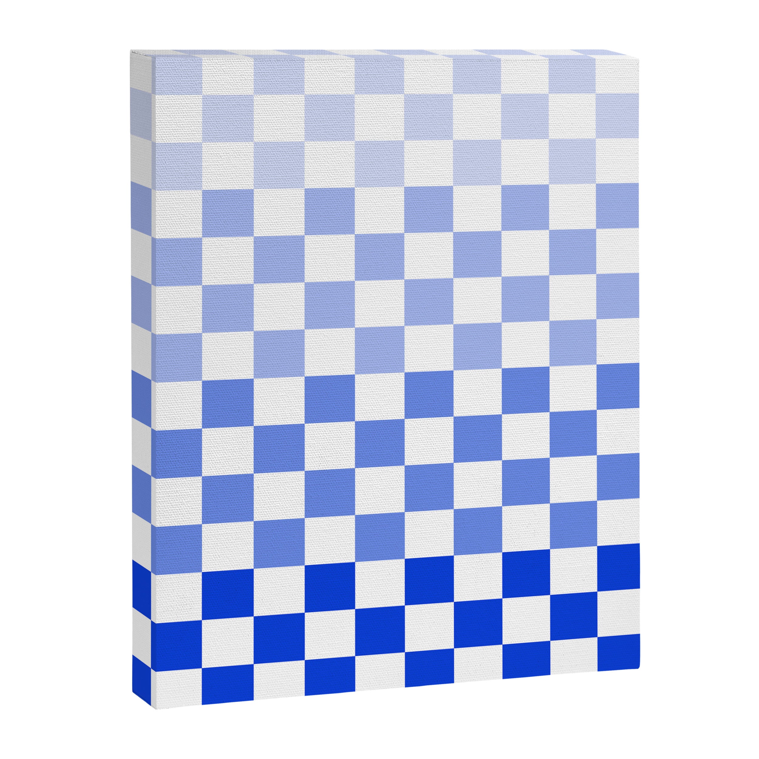 Blue Gradient Checkered Check Checkerboard Pattern Canvas Print Gallery Image 8