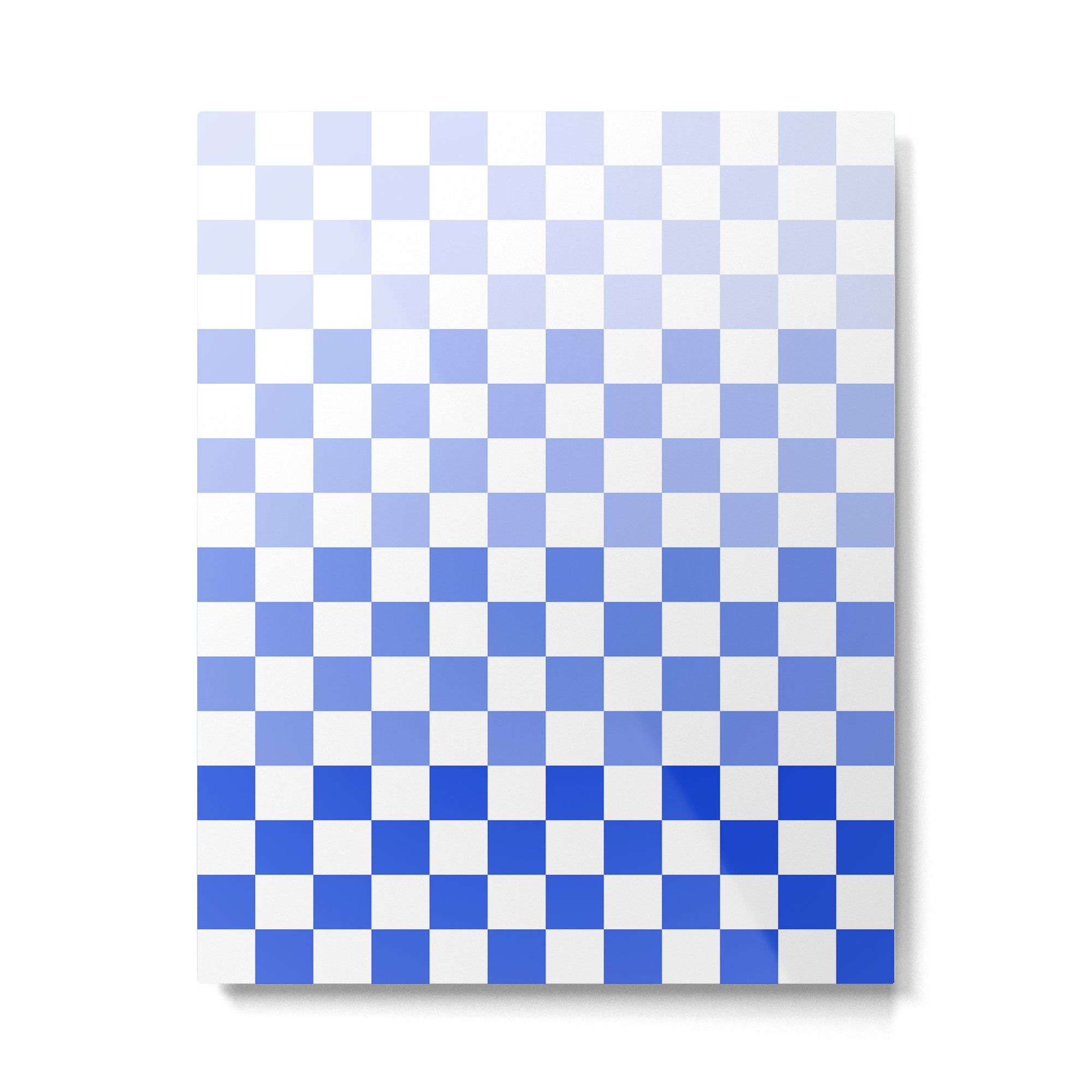 Blue Gradient Checkered Check Checkerboard Pattern Metal Print Gallery Image 6