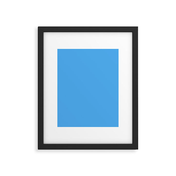 Blue Joy Solid Color Framed Art Print Gallery Image 1