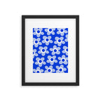 Blue Maisie Flowers Cheerful Floral Pattern in Royal Blue and Light Blue Framed Art Print Gallery Image 5
