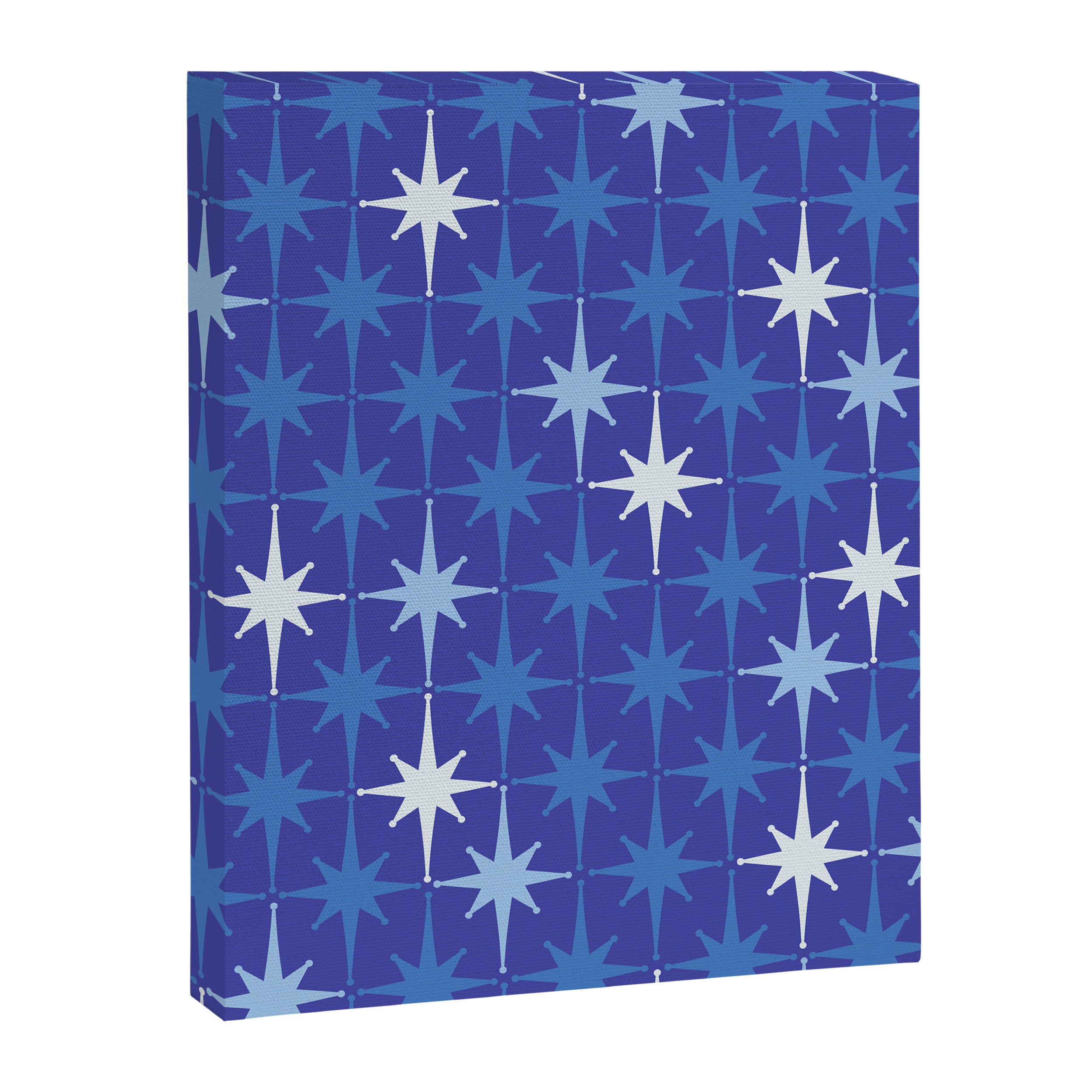 Blue Mid Century Modern Atomic Age Starburst Pattern Canvas Print Gallery Image 6