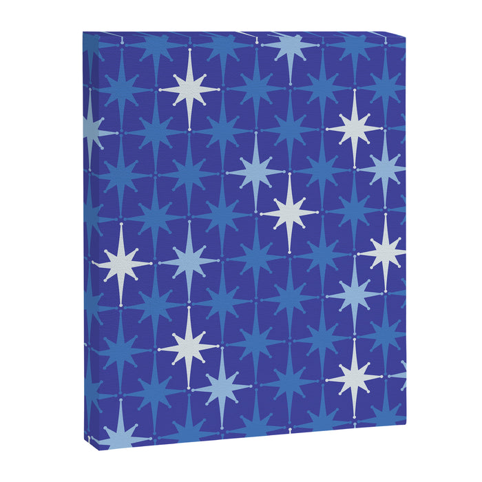 Blue Mid Century Modern Atomic Age Starburst Pattern Canvas Print Gallery Image 1