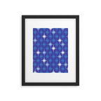 Blue Mid Century Modern Atomic Age Starburst Pattern Framed Art Print Gallery Image 5