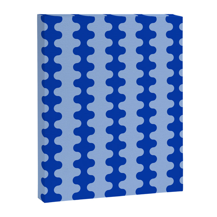 Blue Ogee A-Go-Go Retro Pop Pattern Cobalt Sky Canvas Print Gallery Image 1