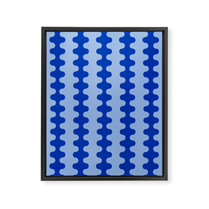 Blue Ogee A-Go-Go Retro Pop Pattern Cobalt Sky Framed Canvas Print Gallery Image 1