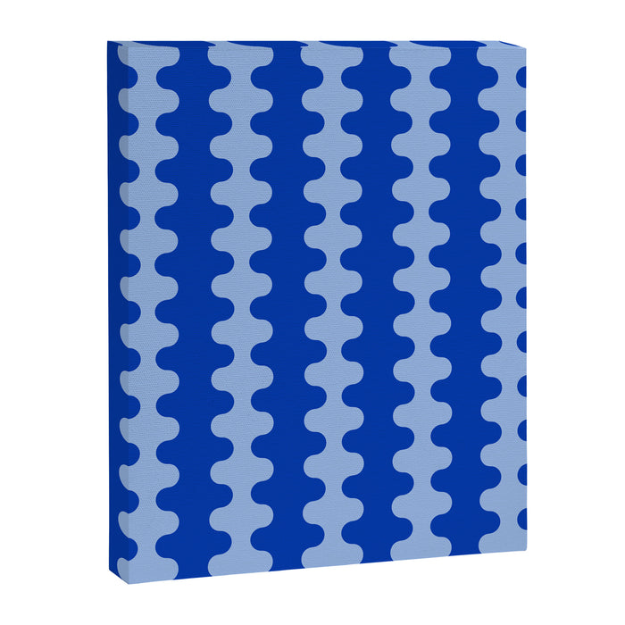 Blue Ogee A-Go-Go Retro Pop Pattern in Cobalt Sky Canvas Print Gallery Image 1