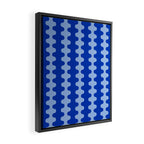 Blue Ogee A-Go-Go Retro Pop Pattern in Cobalt Sky Framed Canvas Print Gallery Image 2
