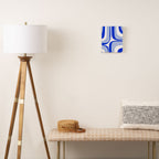 Blue Retro Groove Mid Century Modern Abstract Pattern Canvas Print Gallery Image 2