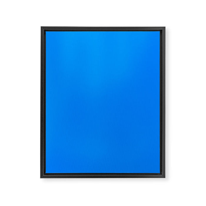 Blue Solid Color Bright Vivid Bold Accent Framed Canvas Print Gallery Image 1