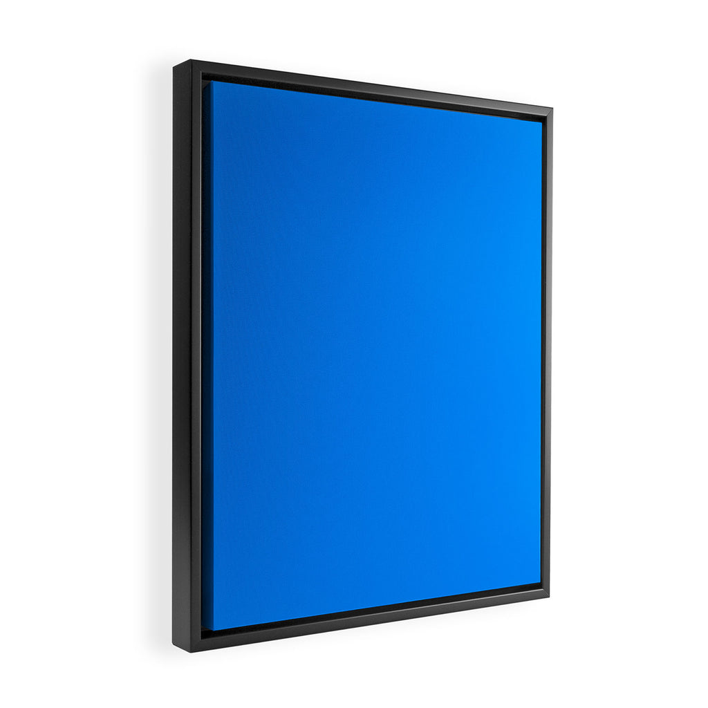 Blue Solid Color Bright Vivid Bold Accent Framed Canvas Print Gallery Image 2