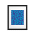 Blue Toned Wispy Leaves Contemporary Abstract Pattern Framed Art Print Gallery Image 5