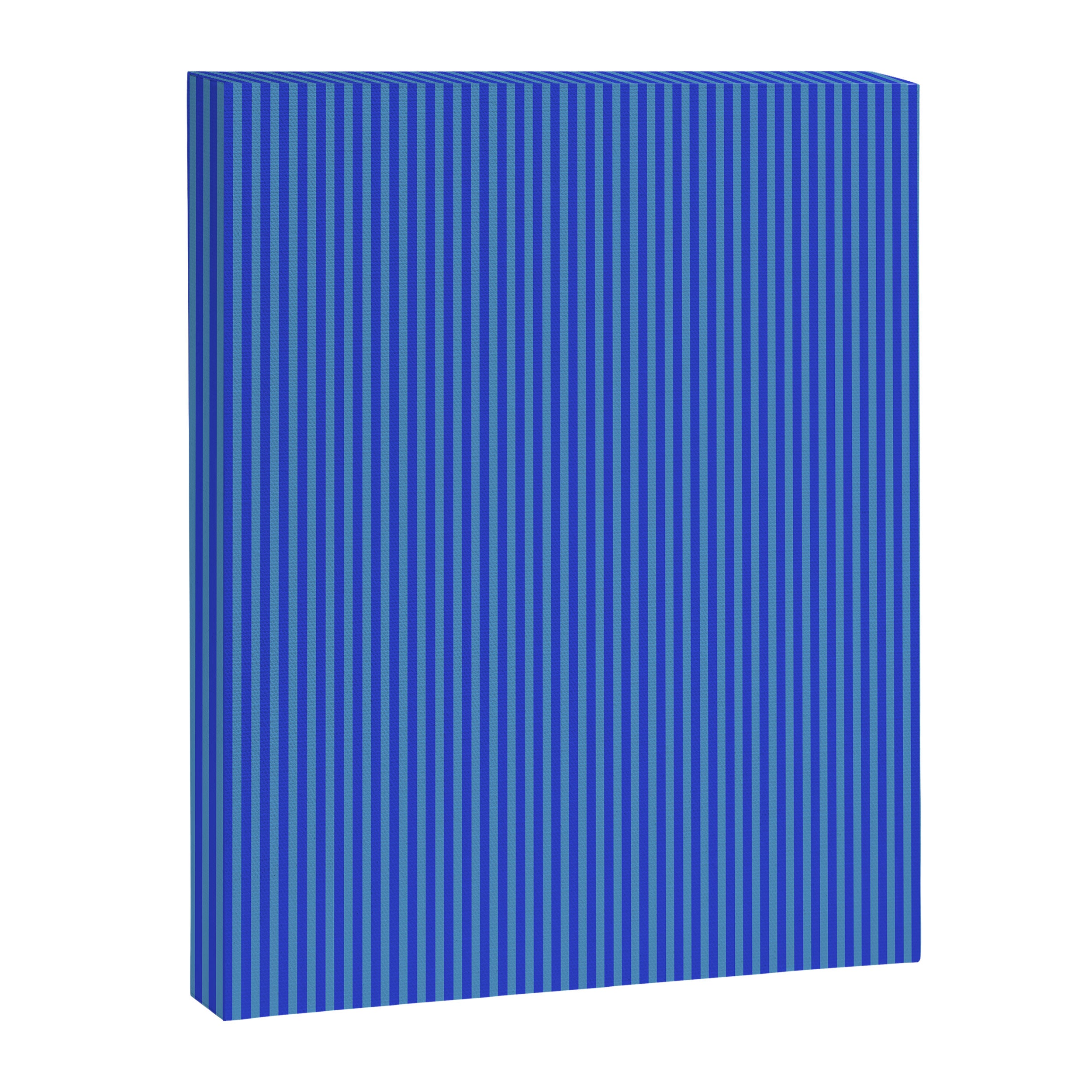 Blue Ultra Fine Stripe Narrow Vertical Pinstripe Pattern Canvas Print Gallery Image 6