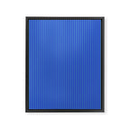 Blue Ultra Fine Stripe Narrow Vertical Pinstripe Pattern Framed Canvas Print Gallery Image 6