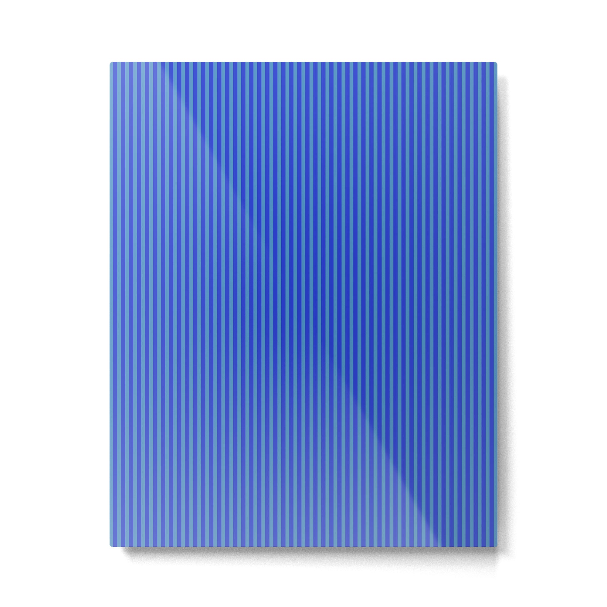 Blue Ultra Fine Stripe Narrow Vertical Pinstripe Pattern Metal Print Gallery Image 4