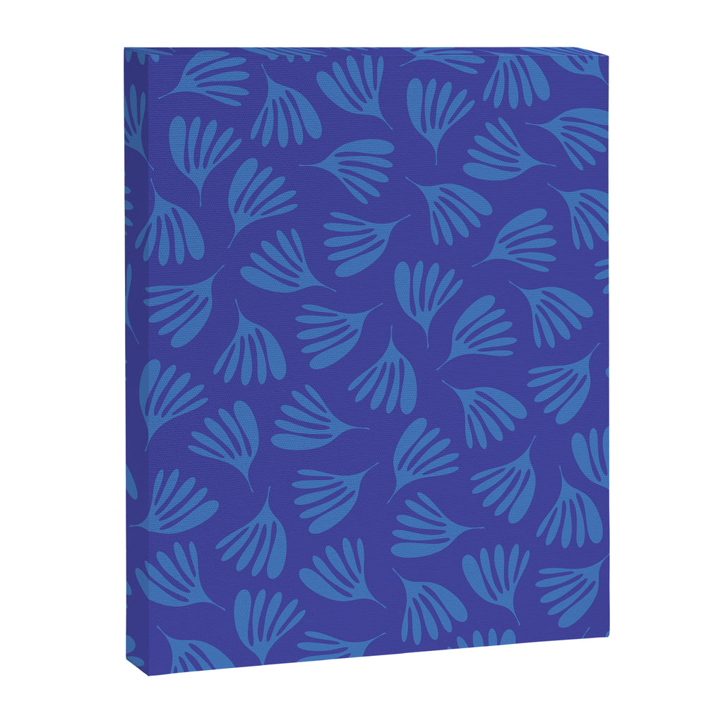 Blue Wispy Leaves Contemporary Abstract Pattern Canvas Print Gallery Image 6