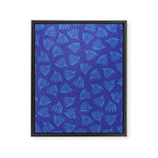 Blue Wispy Leaves Contemporary Abstract Pattern Framed Canvas Print Gallery Image 6