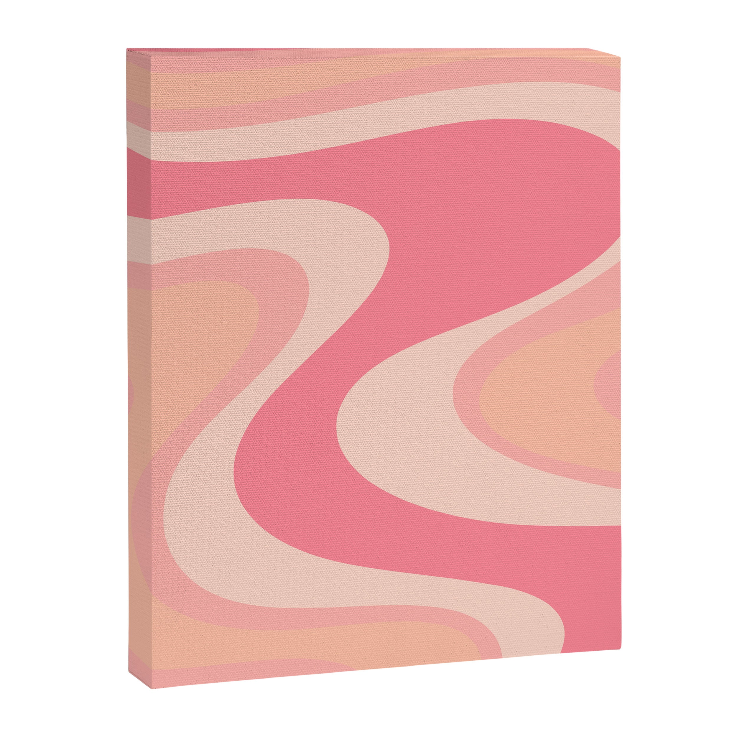 Blush Dream - Retro Pink Abstract Canvas Print Gallery Image 8
