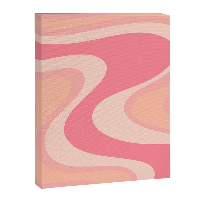 Blush Dream - Retro Pink Abstract Canvas Print Gallery Image 1
