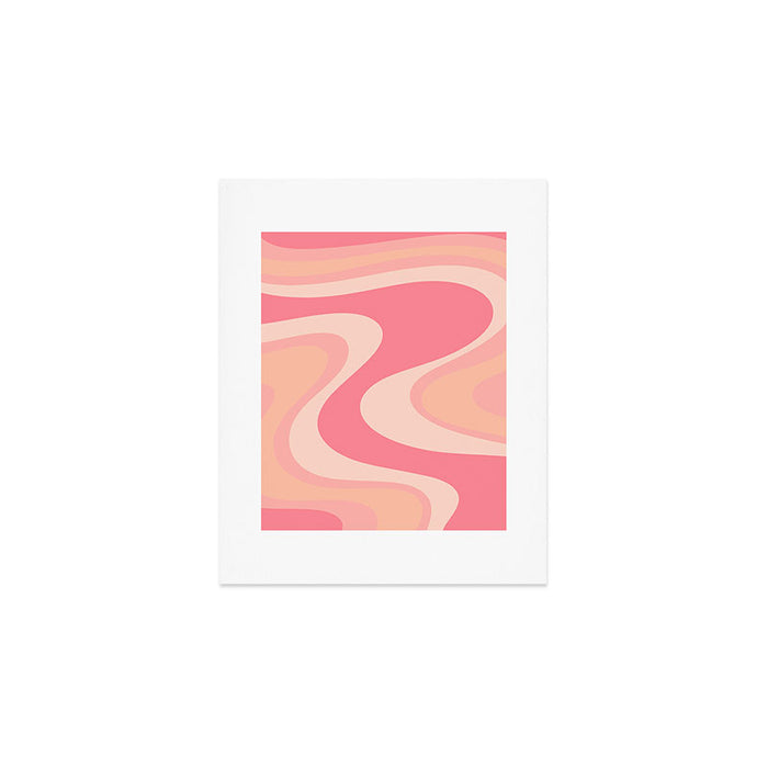 Blush Dream - Retro Pink Abstract Art Print Gallery Image 1