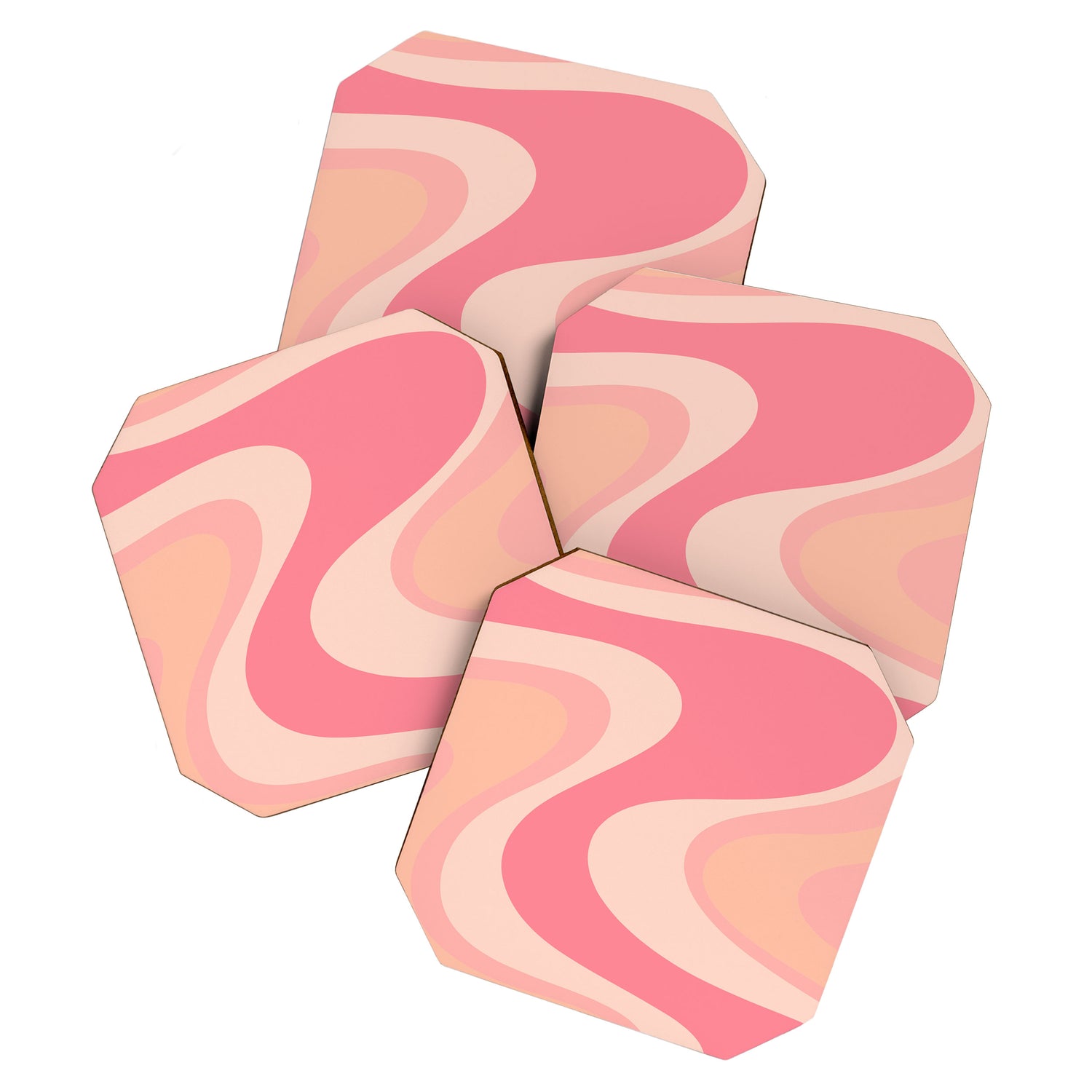 Blush Dream - Retro Pink Abstract Coaster Gallery Image 1