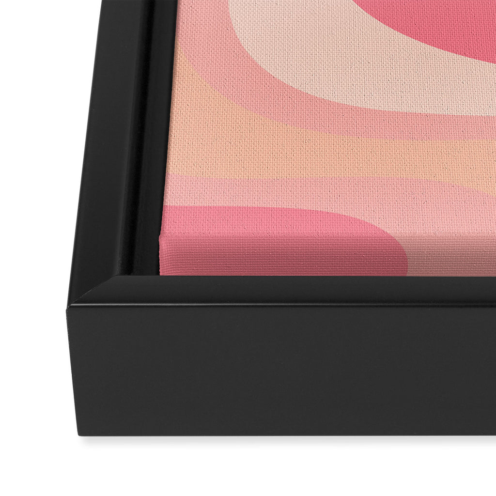 Blush Dream - Retro Pink Abstract Framed Canvas Print Gallery Image 3