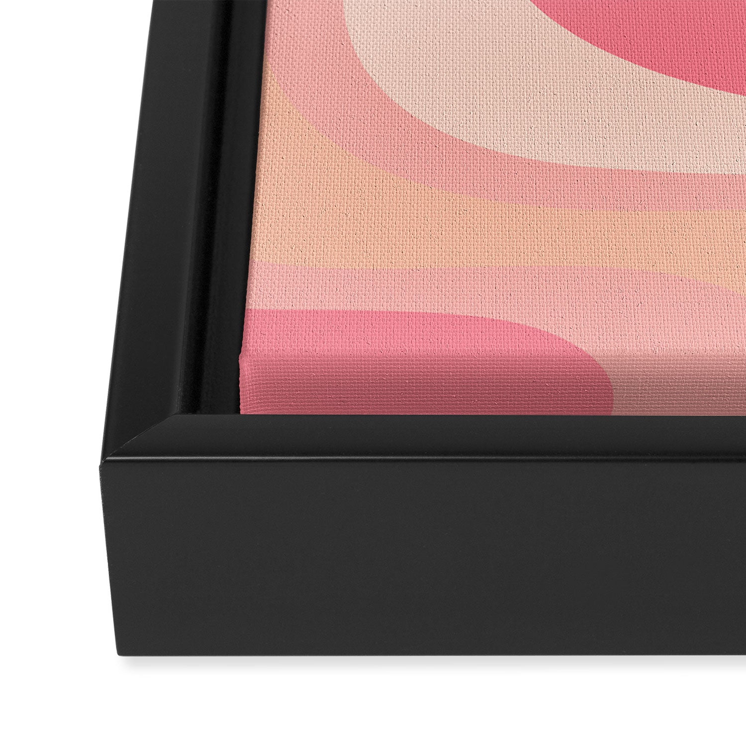 Blush Dream - Retro Pink Abstract Framed Canvas Print Gallery Image 3