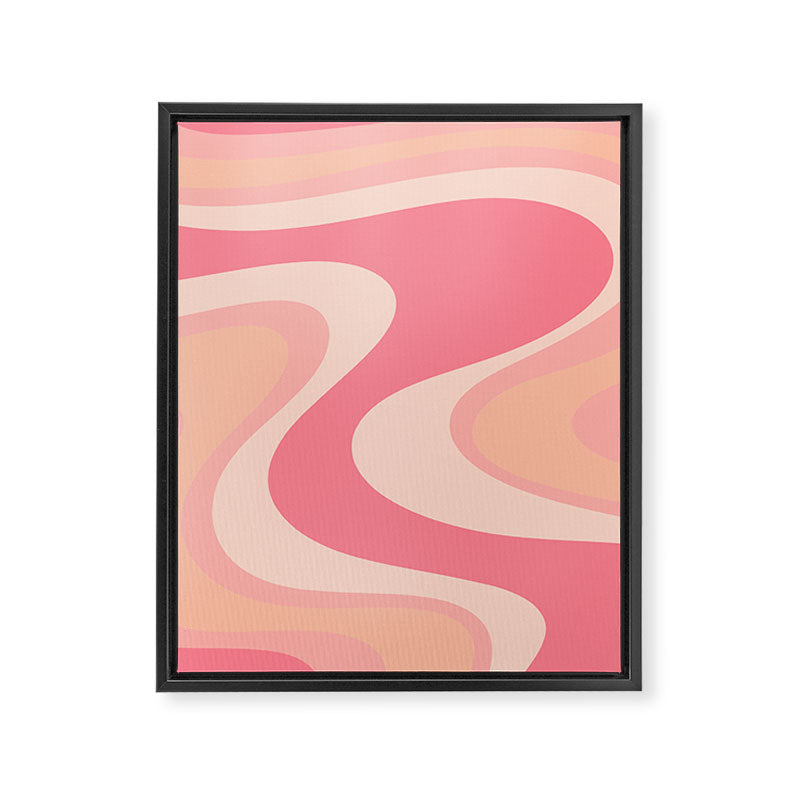 Blush Dream - Retro Pink Abstract Framed Canvas Print Gallery Image 8