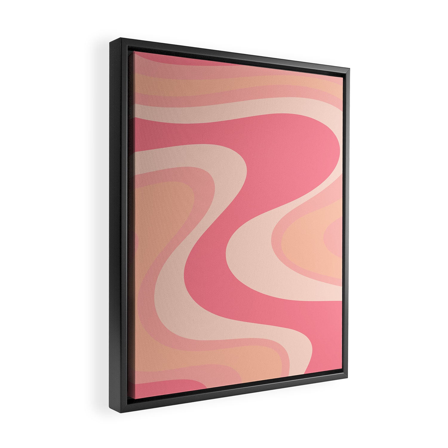 Blush Dream - Retro Pink Abstract Framed Canvas Print Gallery Image 2