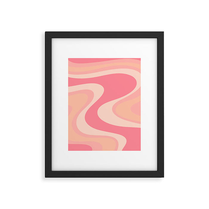 Blush Dream - Retro Pink Abstract Framed Art Print Gallery Image 1