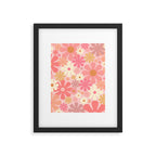Blush Pink 60s 70s Vintage Flower Power Floral Pattern Framed Art Print Gallery Image 6