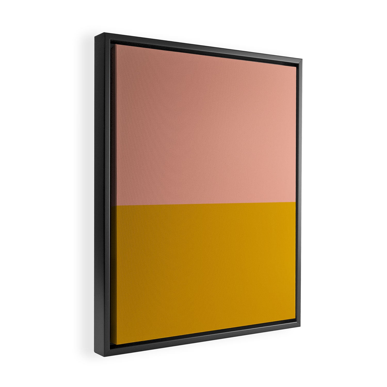 Blush Pink and Mustard Gold Minimalist Color Block Framed Canvas Print Gallery Image 2