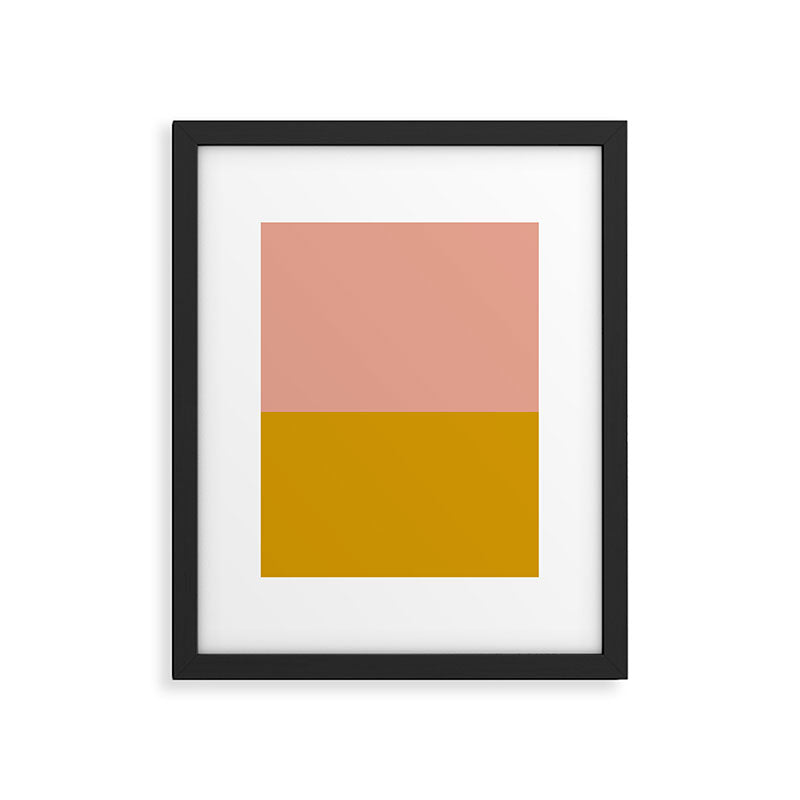 Blush Pink and Mustard Gold Minimalist Color Block Framed Art Print Gallery Image 5