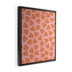 Blush Pink and Orange Wispy Leaves Contemporary Abstract Pattern Framed Canvas Print Gallery Image 2