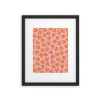 Blush Pink and Orange Wispy Leaves Contemporary Abstract Pattern Framed Art Print Gallery Image 5