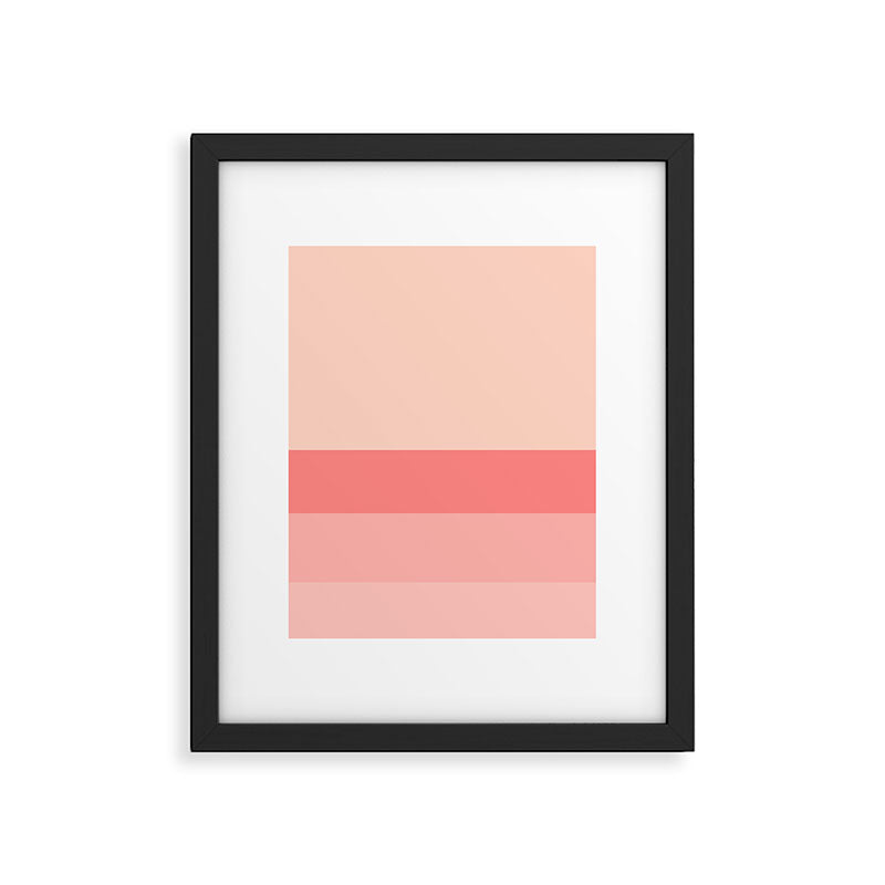 Blush Pink Minimalist Solid Color Block Stripes Framed Art Print Gallery Image 6