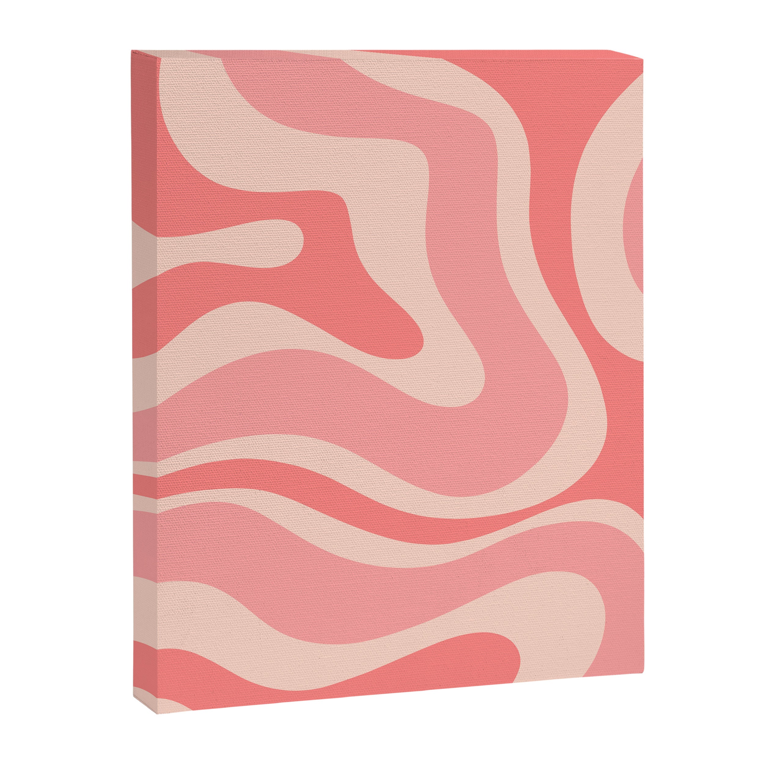 Blush Pink Modern Retro Liquid Swirl Abstract Pattern Square Canvas Print Gallery Image 8