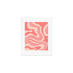 Blush Pink Modern Retro Liquid Swirl Abstract Pattern Square Art Print Gallery Image 1
