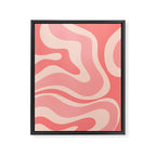 Blush Pink Modern Retro Liquid Swirl Abstract Pattern Square Framed Canvas Print Gallery Image 8