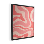 Blush Pink Modern Retro Liquid Swirl Abstract Pattern Square Framed Canvas Print Gallery Image 2