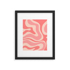 Blush Pink Modern Retro Liquid Swirl Abstract Pattern Square Framed Art Print Gallery Image 6
