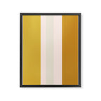 Blush Pink, Navy Blue, Mustard Yellow Big Stripes Pattern Framed Canvas Print Gallery Image 8